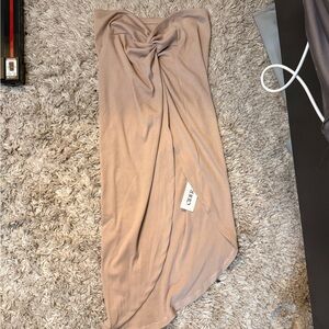 Chic Taupe Strapless Skirt & Top
